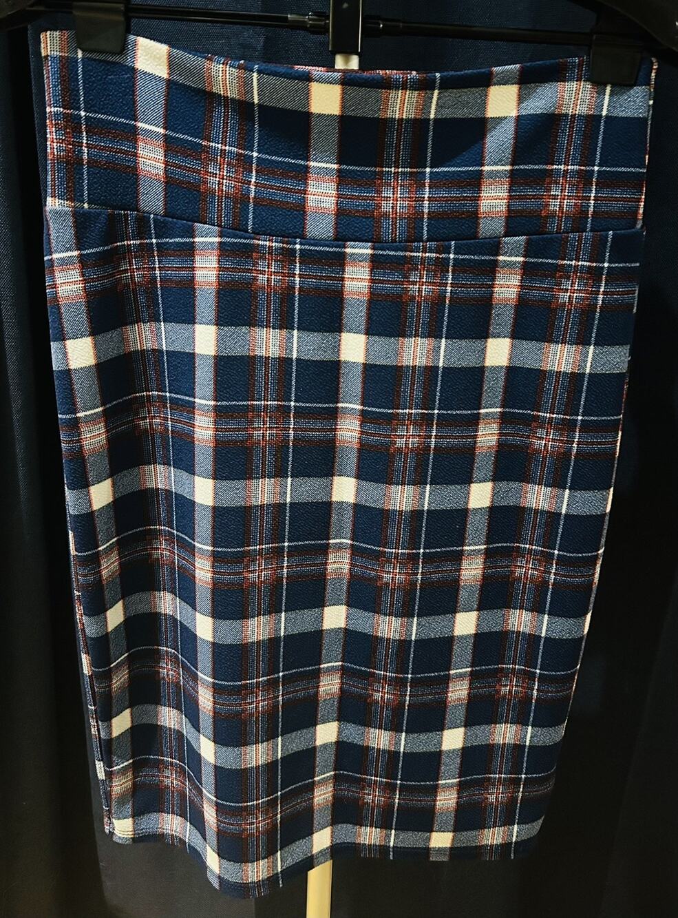 Lularoe Blue and Red Plaid Skirt Women's size M